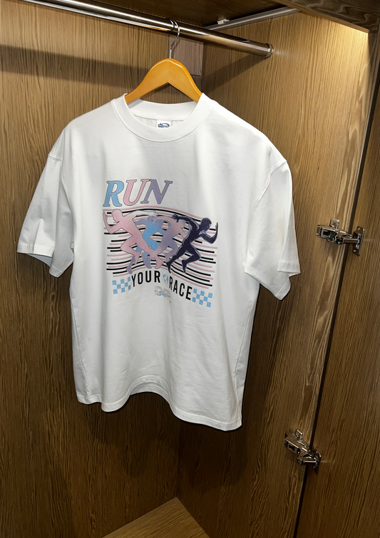 RUN YOUR RACE TEE WHITE