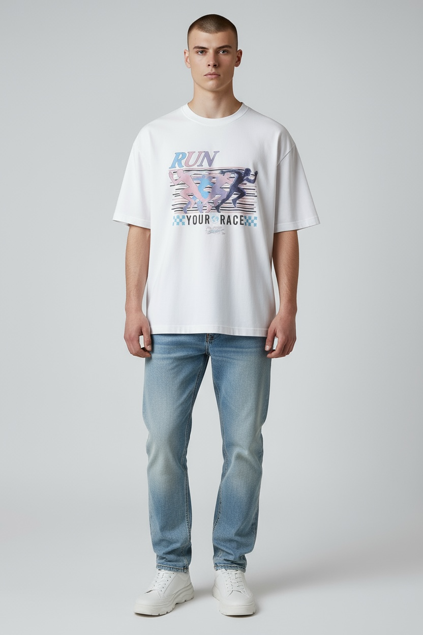 RUN YOUR RACE TEE WHITE